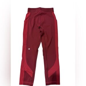 lululemon athletica women size 6 Burgundy Leggings ,high waist used once